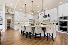 home kitchen with white lights